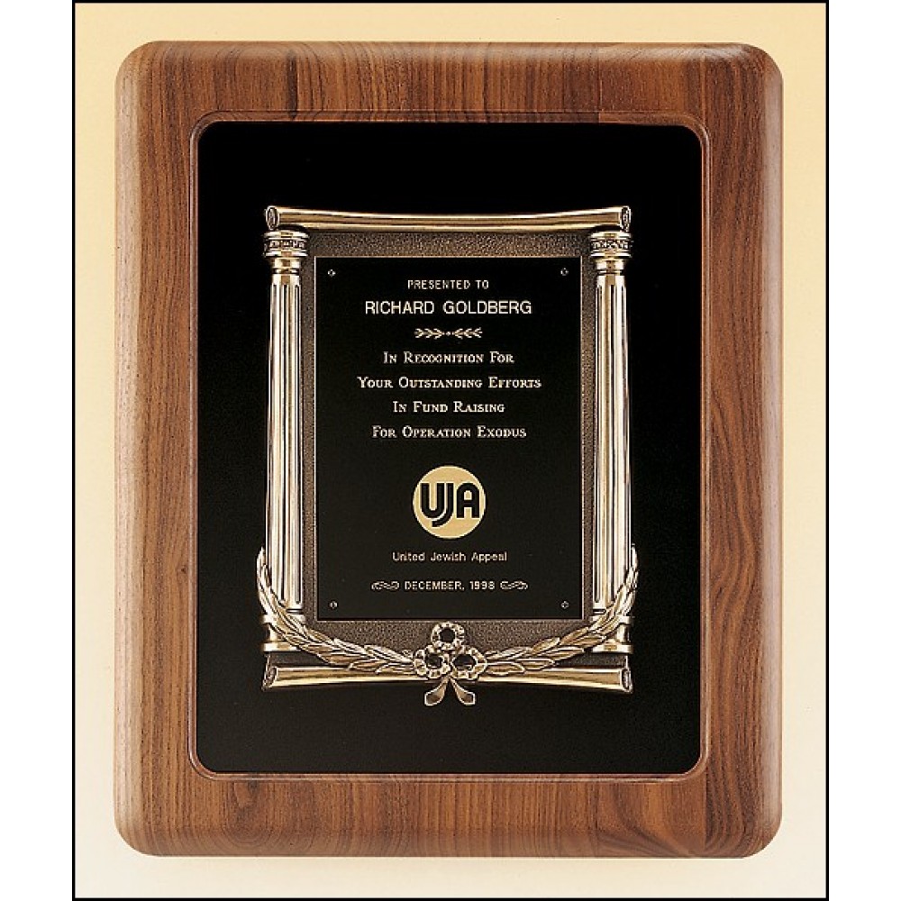 Airflyte American Walnut Plaque w/One-Piece Antique Bronze Casting Construction (14"x 17") with Logo