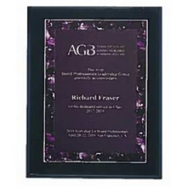 Customized Airflyte Black High Lustr Plaque w/Violet Purple Marble Border (7"x 9")