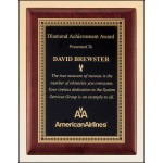 Airflyte Rosewood Piano-Finish Plaque w/Black Brass Plate & Dash Design Border (9"x 12") with Logo