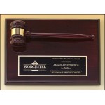Airflyte Rosewood Stained Piano Finish Gavel Plaque (9"x 12") with Logo