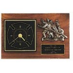 Wexford Series American Walnut Firematic Award Plaque w/Clock (12"x 18") with Logo