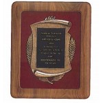 Customized Manchester Series American Walnut Plaque w/Antique Bronze Casting & Black Velour Background