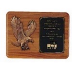 Logo Branded American Walnut Plaque w/Sculptured Relief Eagle Casting (11"x 15")