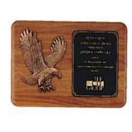 Logo Branded American Walnut Plaque w/Sculptured Relief Eagle Casting (11"x 15")  Logo Branded American Walnut Plaque w/Sculptured Relief Eagle Casting (11"x 15")