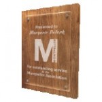Engraved 9" x 12" Reclaimed Wood Floating Acrylic Plaque