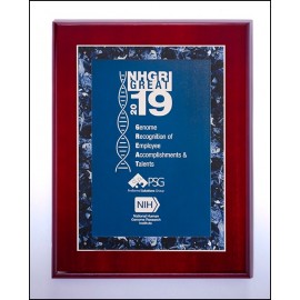 Airflyte Rosewood High Lustr Plaque w/Blue Marble Border (8"x 10") with Logo