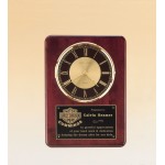 Rosewood Piano-Finish Diamond-Spun Bezel Clock w/Glass Lens & Three Hand Movement (12"x 15") with Logo