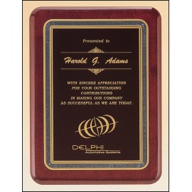 Personalized Airflyte Rosewood Piano-Finish Plaque w/Gray Florentine Border (9"x 12")  Personalized Airflyte Rosewood Piano-Finish Plaque w/Gray Florentine Border (9"x 12")