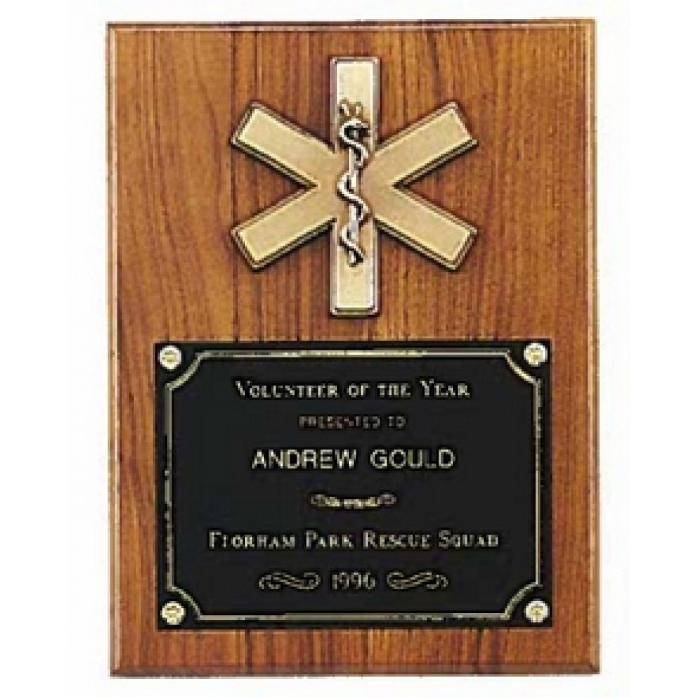 Wexford Series American Walnut Emergency Medical Award Plaque with Logo