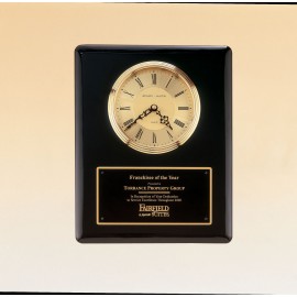 Custom Black Piano-Finish Waterfall Bezel Clock w/Glass Lens & Three Hand Movement (10.5"x 13")  Custom Black Piano-Finish Waterfall Bezel Clock w/Glass Lens & Three Hand Movement (10.5"x 13")