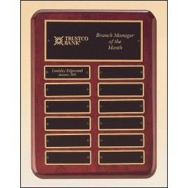 Personalized Airflyte Rosewood Stained Piano Finish Perpetual Plaque w/24 Brass Plates (12"x 15")
