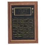 Roster Series Walnut Perpetual Plaque w/48 Brass Plates & Black Velour Background (18"x 25") with Logo