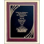 Airflyte Rosewood Piano-Finish Plaque w/Florentine Border (9"x 12") with Logo