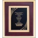 Airflyte Rosewood Piano-Finish Plaque w/Gold Metal Background & Florentine Design (12"x 15") with Logo