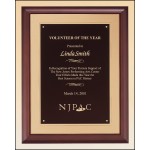Airflyte Cherry Finish Plaque w/Black Brass Plate & Gold Embossed Back Plate (11"x 14") with Logo