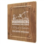 Custom Printed 8" x 10" Reclaimed Wood Floating Acrylic Plaque