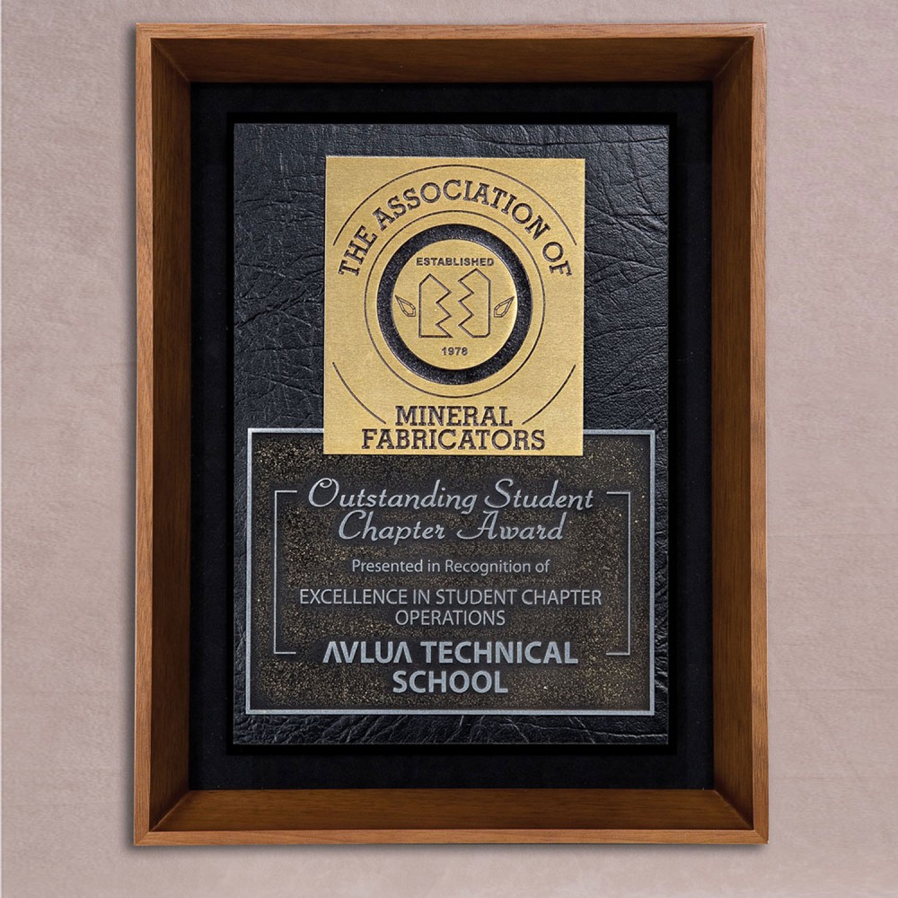 Walnut Frame: Black Faux Slate with Logo