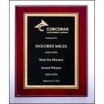 Personalized Airflyte Rosewood High Lustr Plaque w/Black Center & Gold Florentine Border (7"x 9")