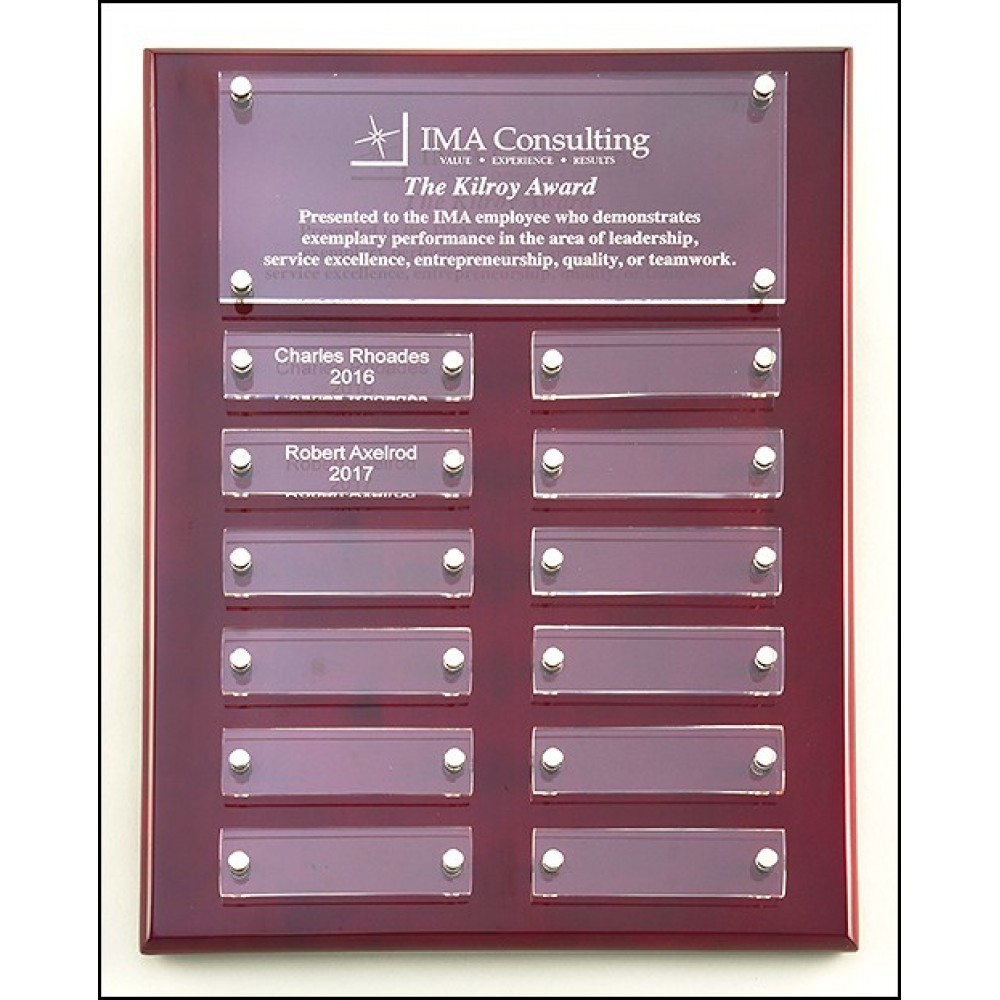Promotional Airflyte Rosewood High Gloss Plaque w/Acrylic Engraving Plates