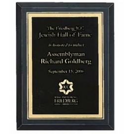 Promotional Black Mirror Plaque w/Black Florentine Engraving Plate (8"x 10")