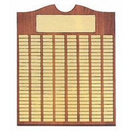 Airflyte Roster Series American Walnut Plaque w/120 Brushed Brass Plates & Top Notch with Logo