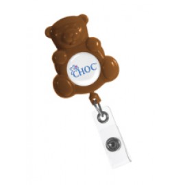 Custom Printed Retract-A-Badge Teddy Bear Badge Holder  Custom Printed Retract-A-Badge Teddy Bear Badge Holder