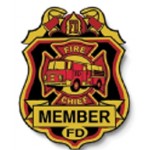 Custom Imprinted Stock Kid's Junior Fire Chief Plastic Badge with Clip Back