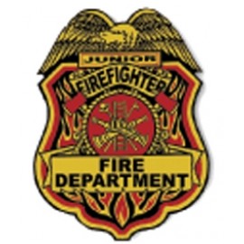 Stock Kid's Junior Firefighter Plastic Badge with Clip Back Custom Printed  Stock Kid
