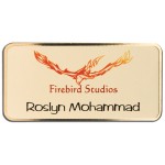Custom Imprinted Sublimated Frosted Brass Name Badge (1 1/2" x 3")