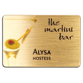 Sublimated Solid Brass Name Badge (2" x 3") Custom Printed