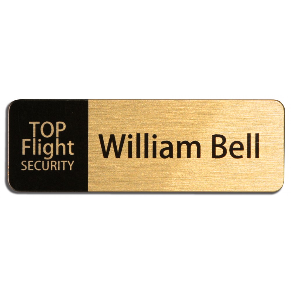 Sublimated Solid Brass Name Badge (1" x 3") Custom Imprinted