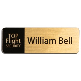 Sublimated Solid Brass Name Badge (1" x 3") Custom Imprinted