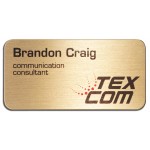 Custom Imprinted Sublimated Solid Brass Name Badge (1 1/2" x 3")