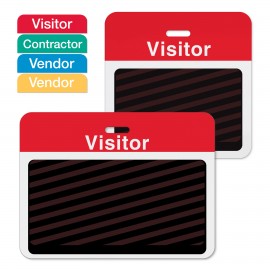 Large Clip-On Back Parts for Two-Piece Expiring Badges, Contractor Custom Printed  Large Clip-On Back Parts for Two-Piece Expiring Badges, Contractor Custom Printed