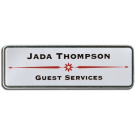 Sublimated Frosted Nickel Silver Name Badge (1" x 3") Custom Printed