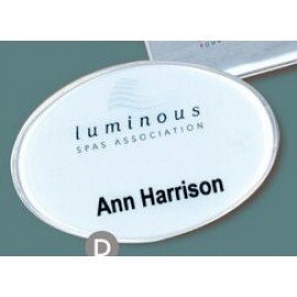 Logo Imprinted Oval Encore Name Badges (2 1/2"x1 3/4")