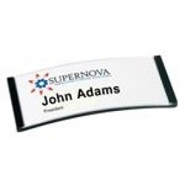 Logo Imprinted Large Polar Badge Name Tag Holder, Magnet, Package of 20