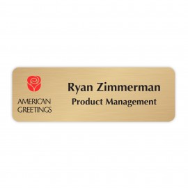 Logo Imprinted Name Plate w/UV Inkjet Logo & Engraved (10-15 sq inches)