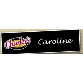 Custom Imprinted Laser Engraved Plastic Name Badge (1"x3 1/2") Full Color