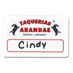 Custom Imprinted White Styrene Name Badge (2 1/8"x3 3/8")