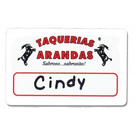 Custom Imprinted White Styrene Name Badge (2 1/8"x3 3/8")