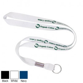 5/8" Organic Cotton Lanyard w/ Key Ring (1 Color) Logo Imprinted