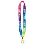 Custom Imprinted 3/4" Tie Dye Lanyard w/ Metal Crimp & Metal Split Ring