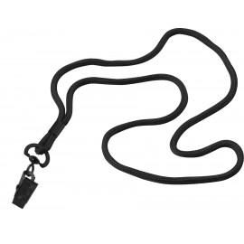 Logo Imprinted 1/8" Polyester Cord Lanyard w/ Metal Crimp & Bulldog Clip  Logo Imprinted 1/8" Polyester Cord Lanyard w/ Metal Crimp & Bulldog Clip
