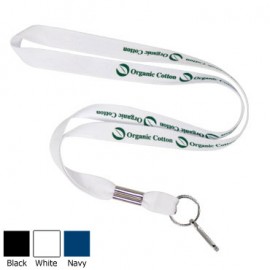 5/8" Organic Cotton Lanyard w/ J-Hook (1 Color) Logo Imprinted