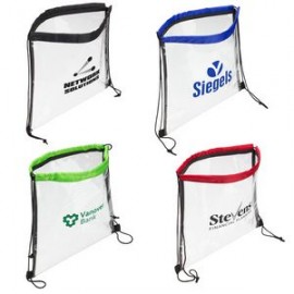 Clear Bag with Drawstring with Logo
