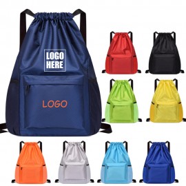 Logo Branded Fitness Backpack Pocket Wet Dry Separation Drawstring Bag