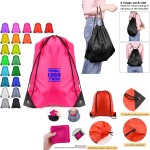 14 18 Polyester Drawstring Backpack with Logo