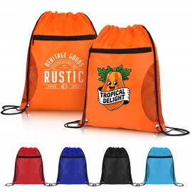 Personalized Drawstring Sports Bag With Mesh Pockets