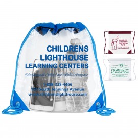 Promotional "Harris" Clear Vinyl Stadium Compliant Cinch Pack Backpack